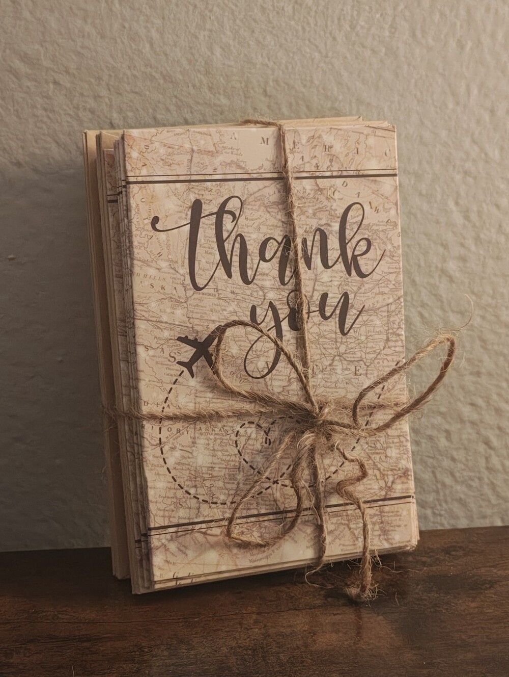 20 Pipilo Press Travel Map Thank You Cards with Envelopes